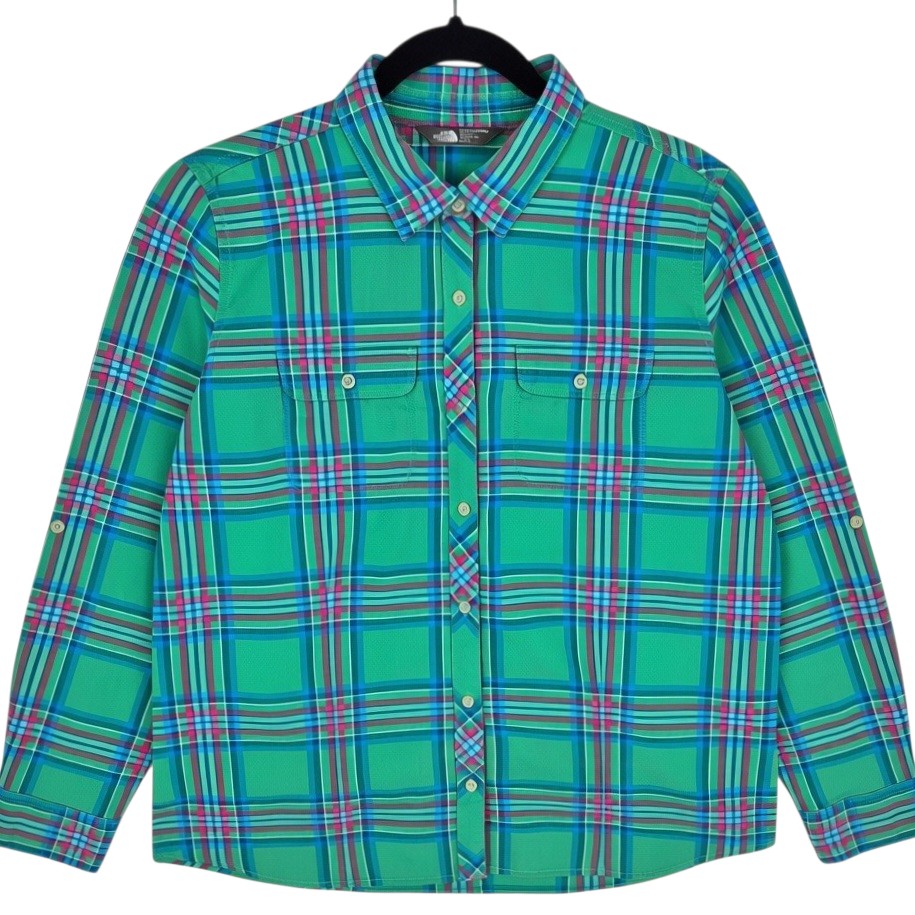 The North Face Womens Green Button Shirt Size XL