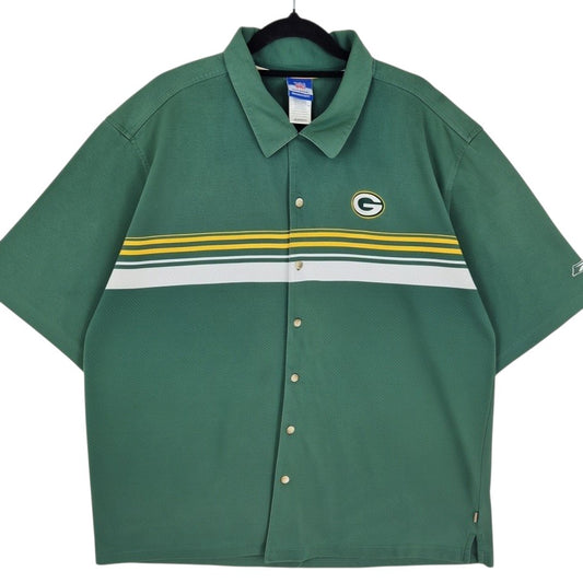 Vintage Reebok NFL Green Bay Packers Short Sleeve Button Shirt Size XL