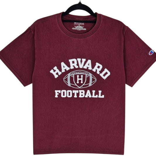 Champion Harvard Football Burgundy Tee Shirt Size S