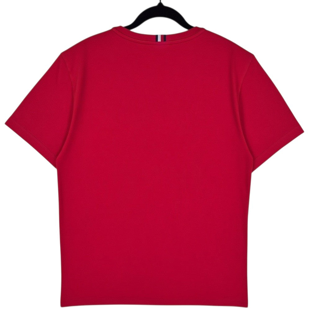 Tommy Hilfiger Red Embroidered Organic Cotton Tee Shirt Size L