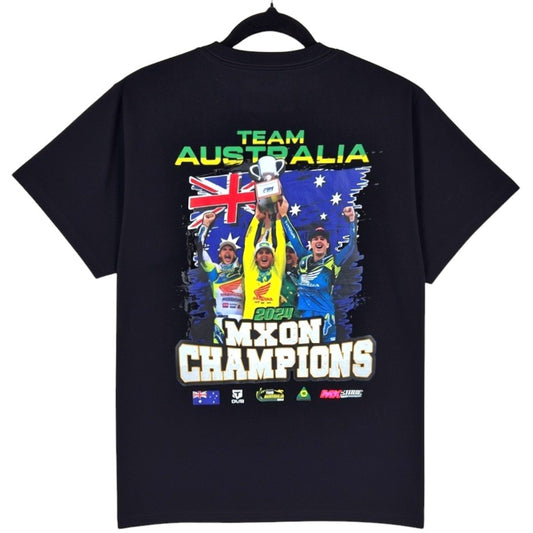 Team Australia 2024 MXON Championships Black Tee Shirt Size S