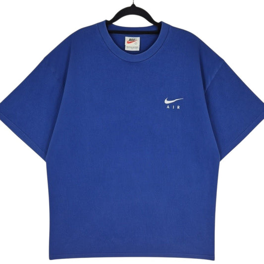 Vintage Nike Air 90's Dark Blue Basic Embroidered Tee Shirt Size L
