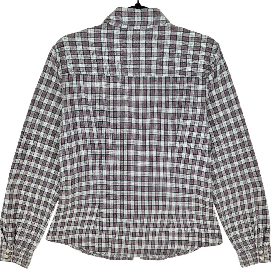 Levis Womens Grey Checkered Flannel Button Shirt Size M