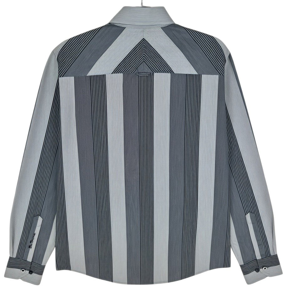 Ben Sherman Grey Striped Slim Dress Shirt Size M
