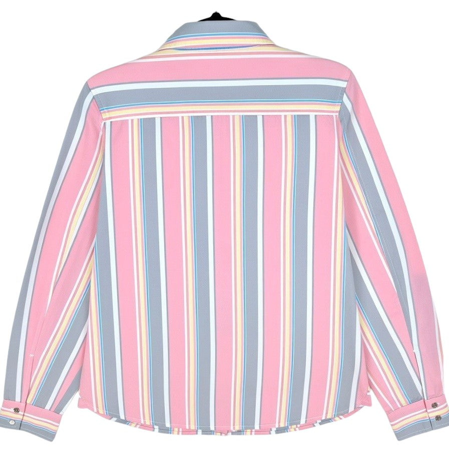Tommy Hilfiger Womens Grey & Pink Striped Dress Shirt Size M