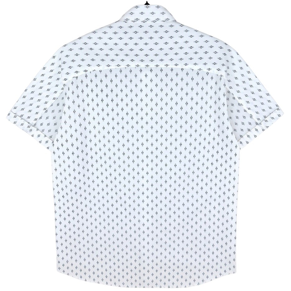 Scotch & Soda White Regular Fit Short Sleeve Button Shirt Size L