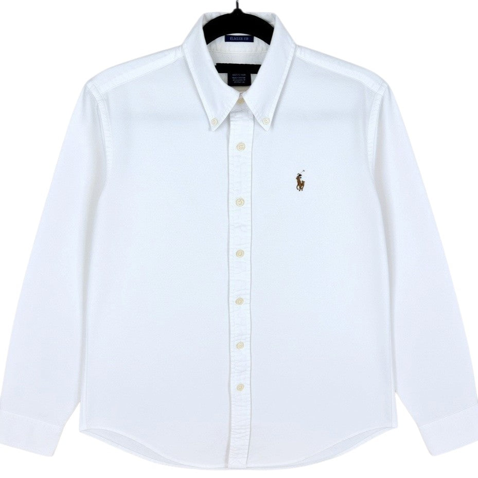 Vintage Ralph Lauren 90's Womens White Classic Fit Dress Shirt Size S