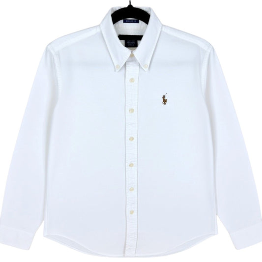Vintage Ralph Lauren 90's Womens White Classic Fit Dress Shirt Size S
