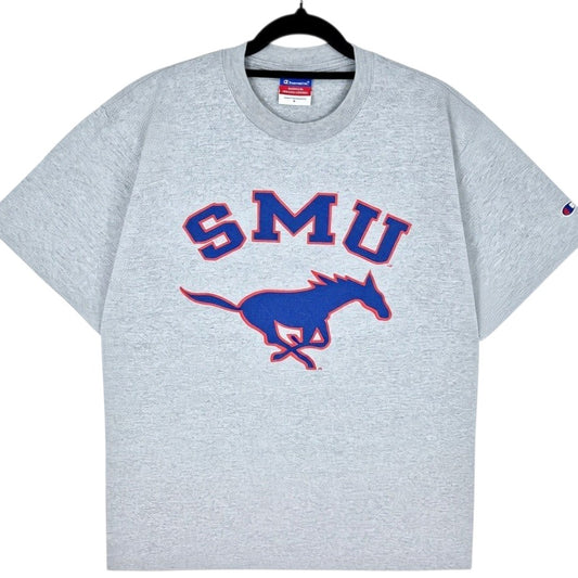 Champion SMU Mustangs Light Grey Tee Shirt Size L