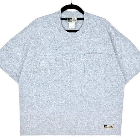 Vintage Russel Athletic Light Grey Pro Cotton Tee Shirt Size XL