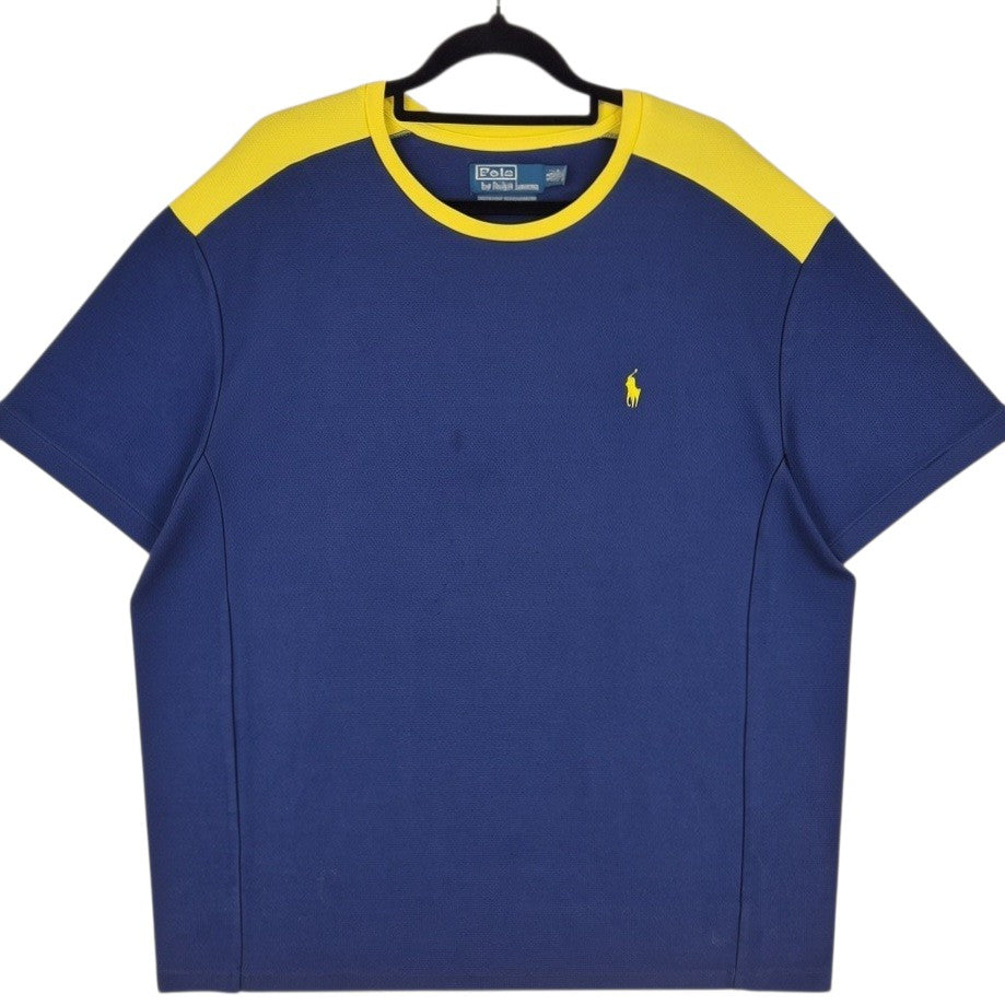 Vintage Polo Ralph Lauren Dark Blue & Yellow Tee Shirt Size XL