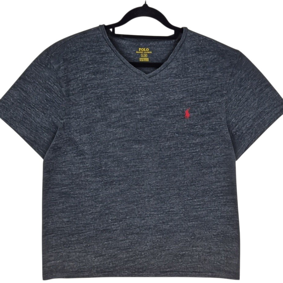 Polo Ralph Lauren Dark Grey Basic V Neck Tee Shirt Size L