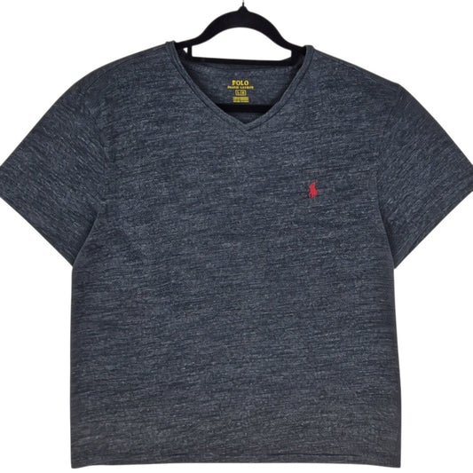 Polo Ralph Lauren Dark Grey Basic V Neck Tee Shirt Size L