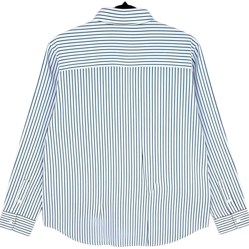 Levis Womens White & Blue Striped Boyfriend Fit Button Shirt Size M