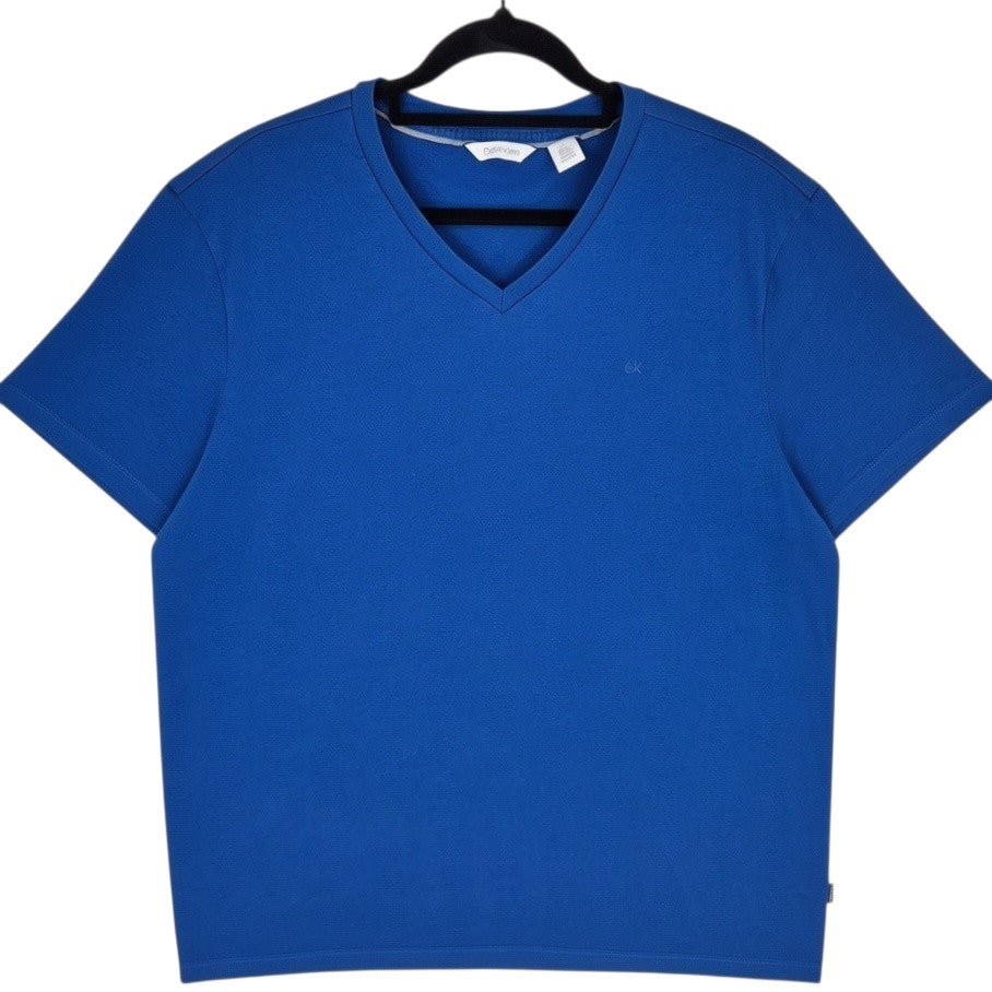 Calvin Klein Blue Basic V Neck Tee Shirt Size L