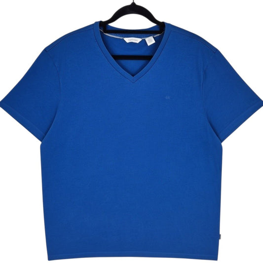 Calvin Klein Blue Basic V Neck Tee Shirt Size L