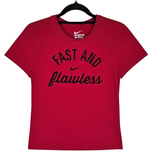 Nike Womens Red Athletic Cut Tee Shirt Size S