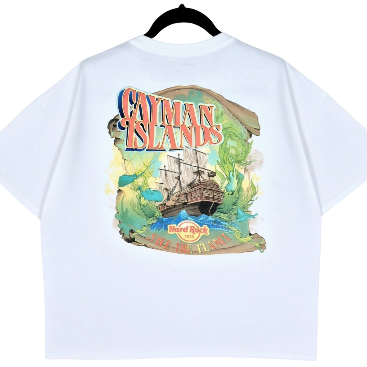 Hard Rock Cafe Cayman Islands White Tee Shirt Size XL