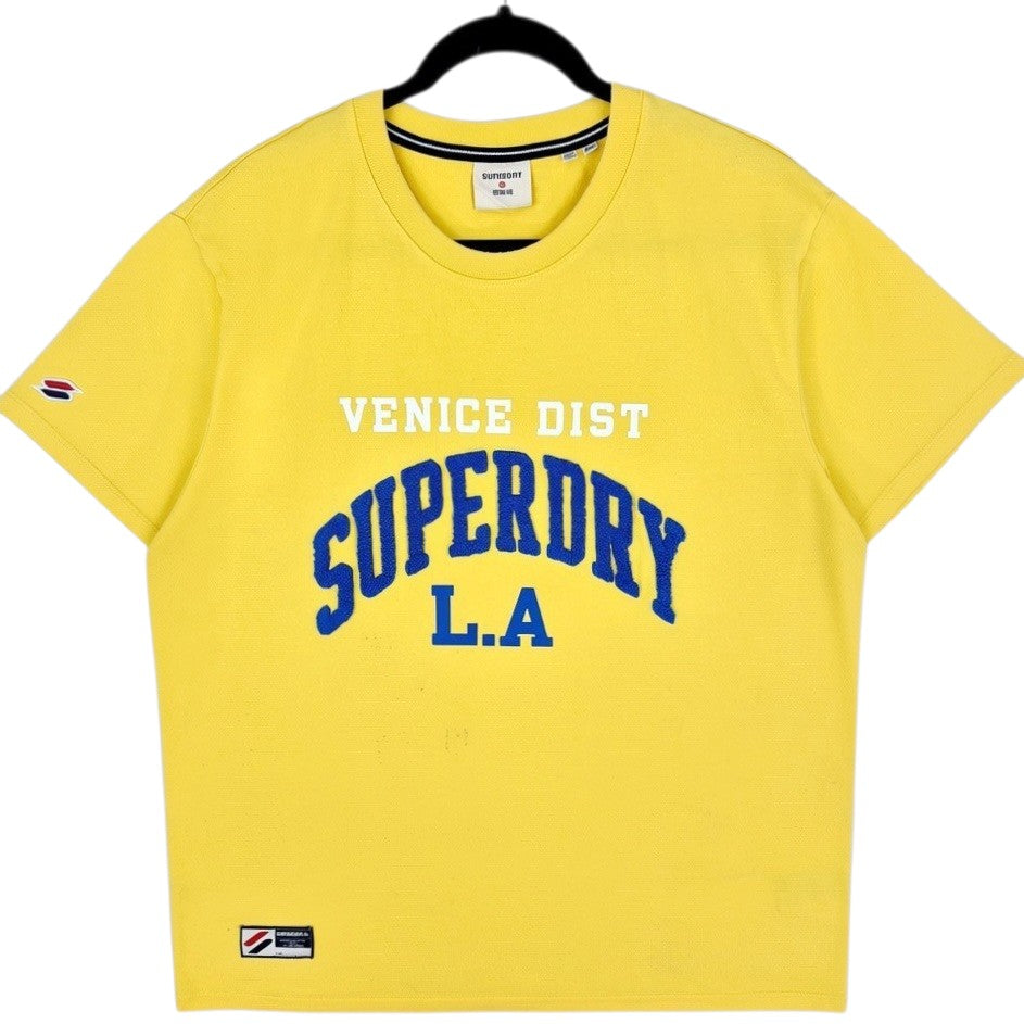 Superdry Yellow Chenille Tee Shirt Size 2XL