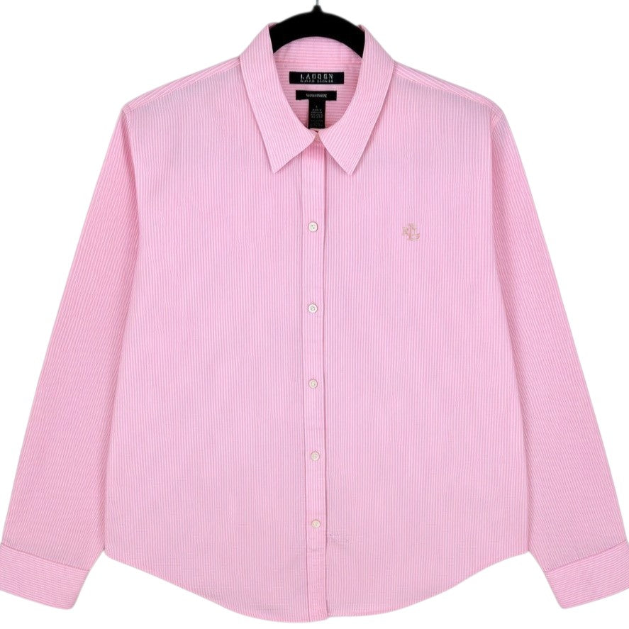 Vintage Ralph Lauren Green Label Pink Dress Shirt Size L