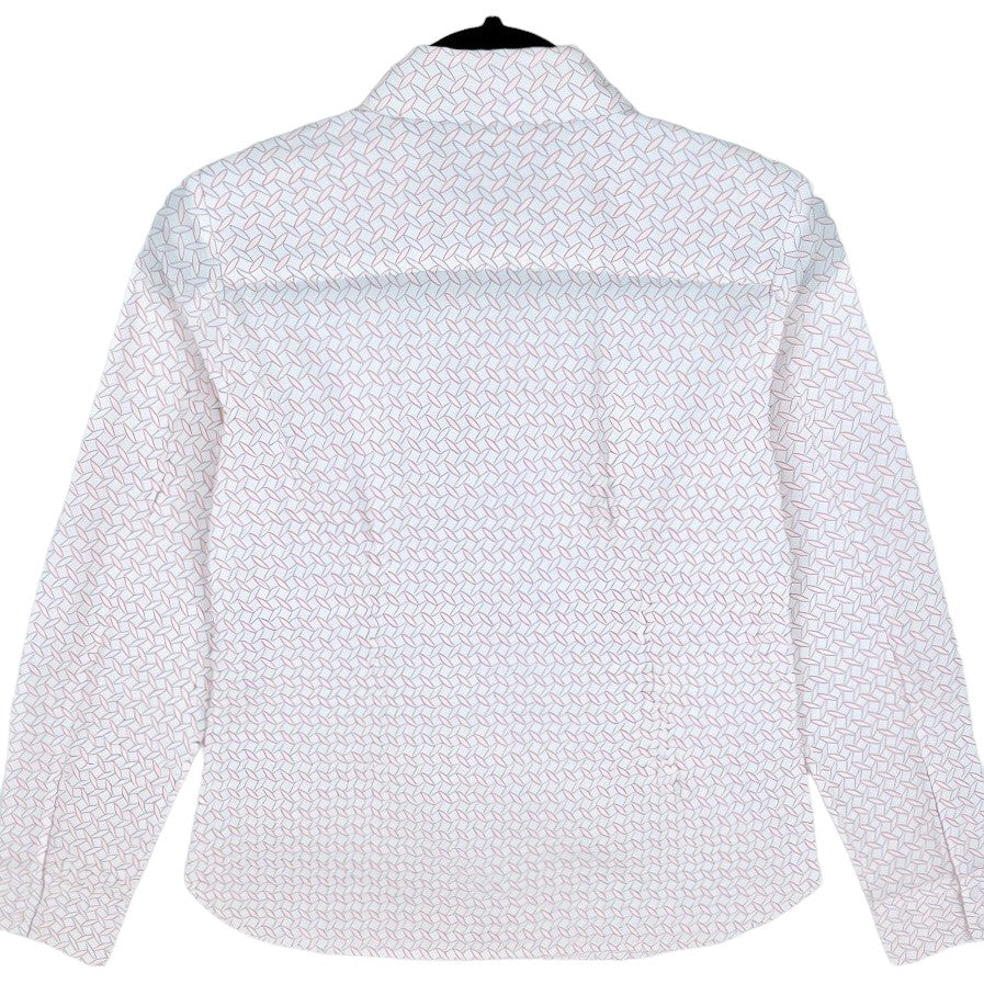Tommy Hilfiger Womens White & Pink Button Shirt Size S