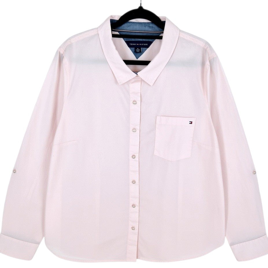 Tommy Hilfiger Womens Light Pink Dress Shirt Size XL