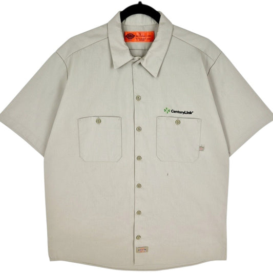 Vintage Dickies 90's Light Brown Short Sleeve Button Shirt Size L