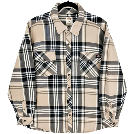 Dickies Brown Checkered Heavy Denim Shirt Size 2XL