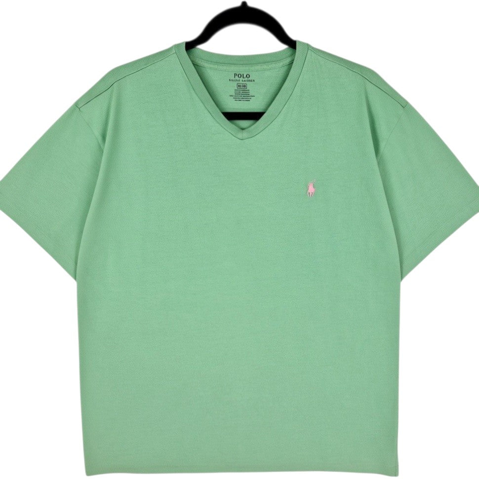 Polo Ralph Lauren Green Basic V Neck Tee Shirt Size M