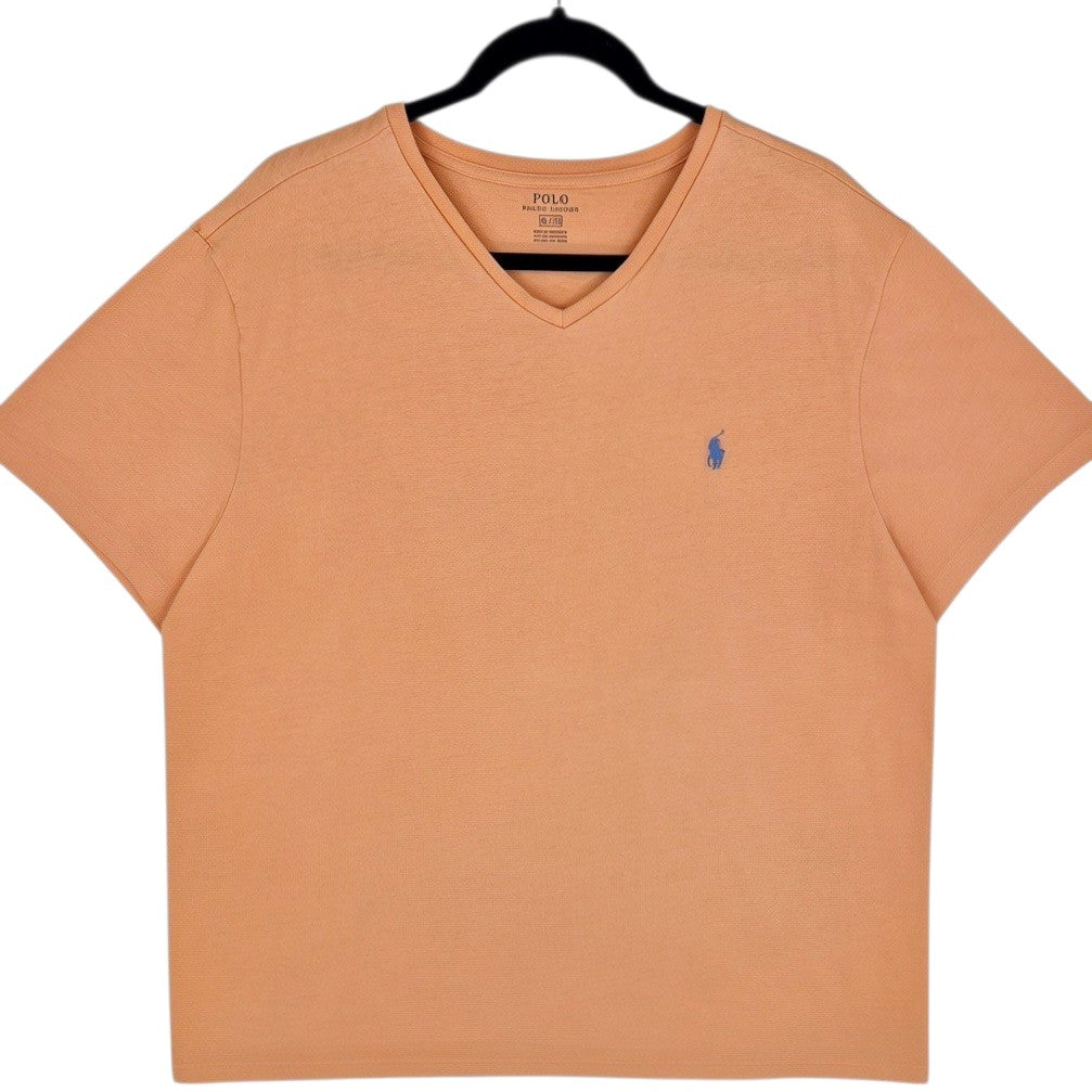 Polo Ralph Lauren Orange Basic V Neck Tee Shirt Size XL