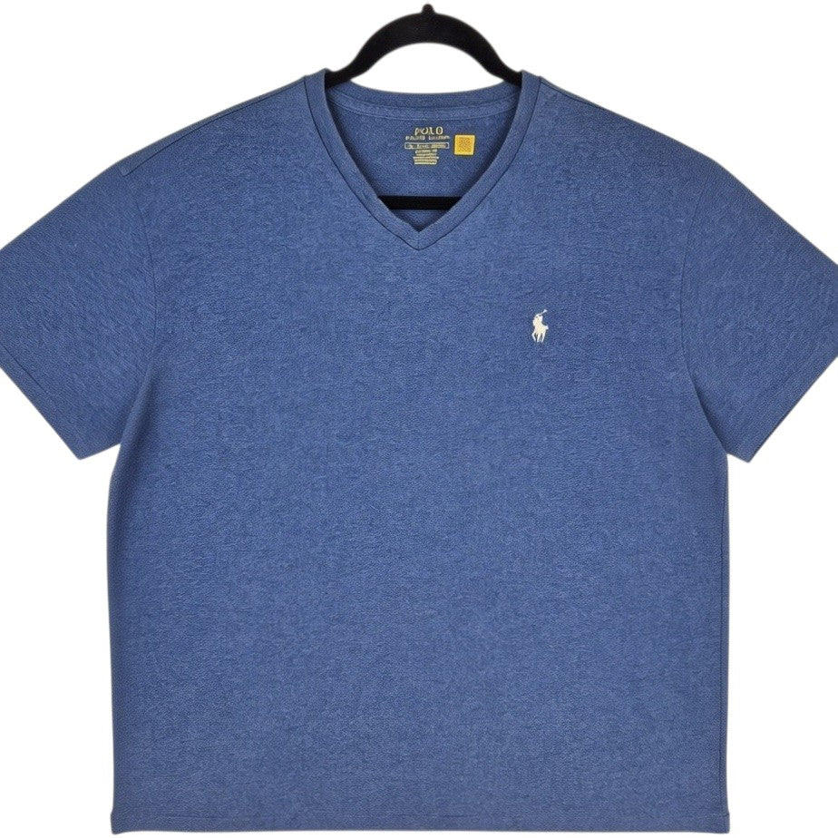 Polo Ralph Lauren Blue Basic V Neck Tee Shirt Size XL