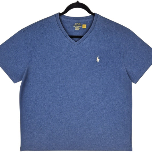 Polo Ralph Lauren Blue Basic V Neck Tee Shirt Size XL