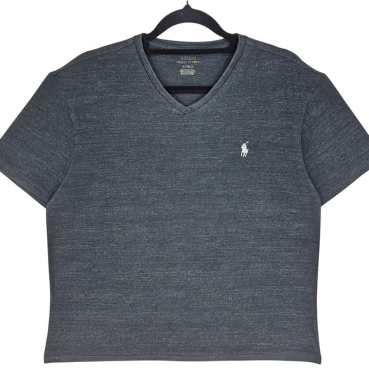 Polo Ralph Lauren Dark Grey V Neck Tee Shirt Size L