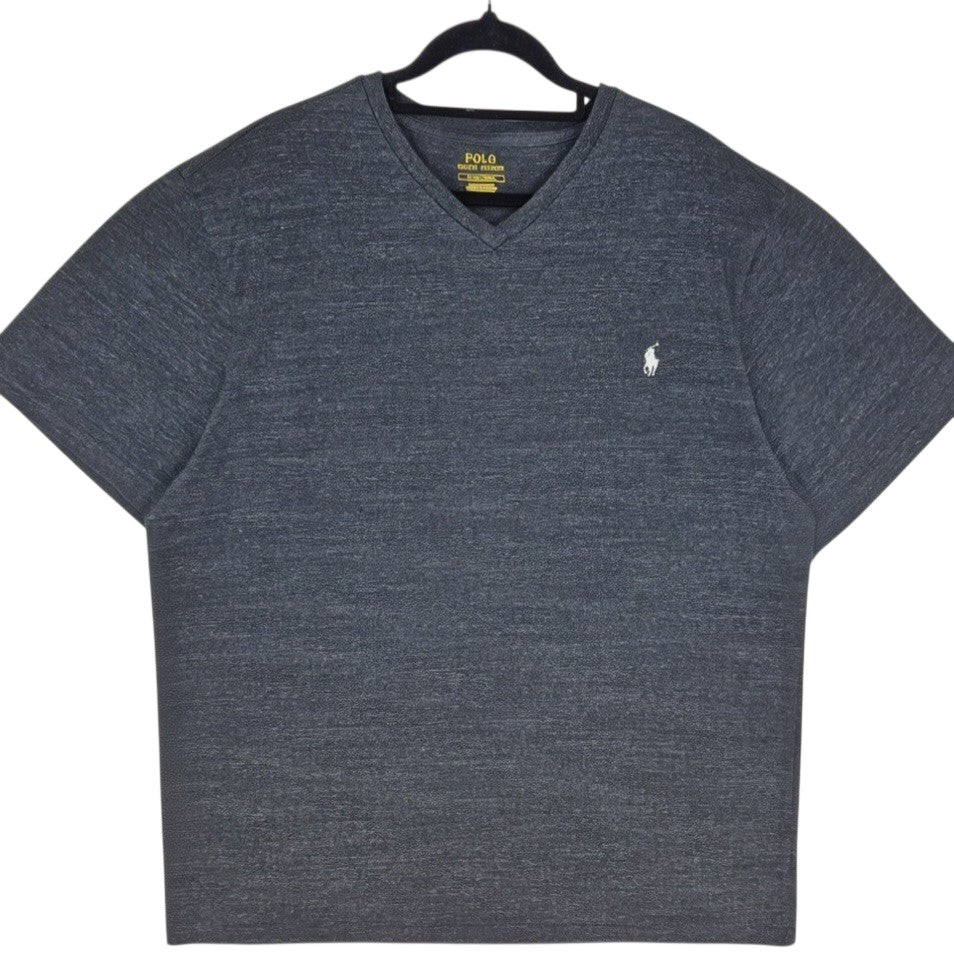 Polo Ralph Lauren Dark Grey Basic V Neck Tee Shirt Size L