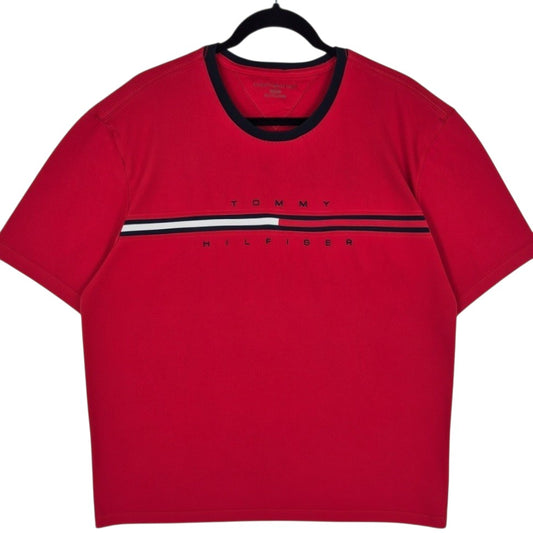 Tommy Hilfiger Red Embroidered Tee Shirt Size 2XL