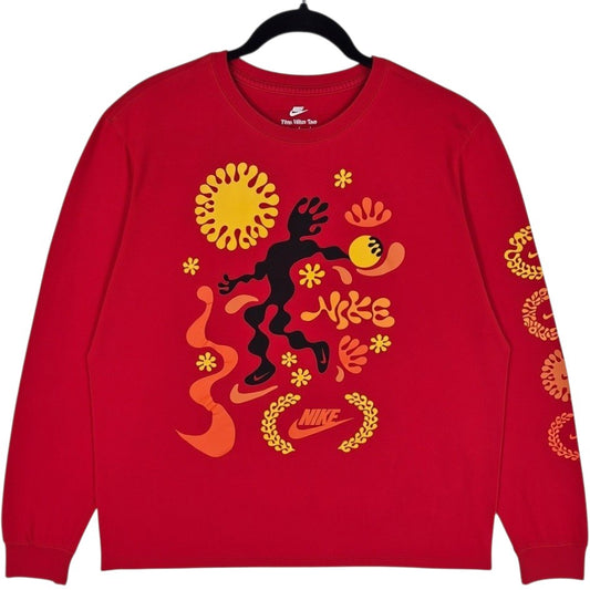 Nike Red Long Sleeve Tee Shirt Size L