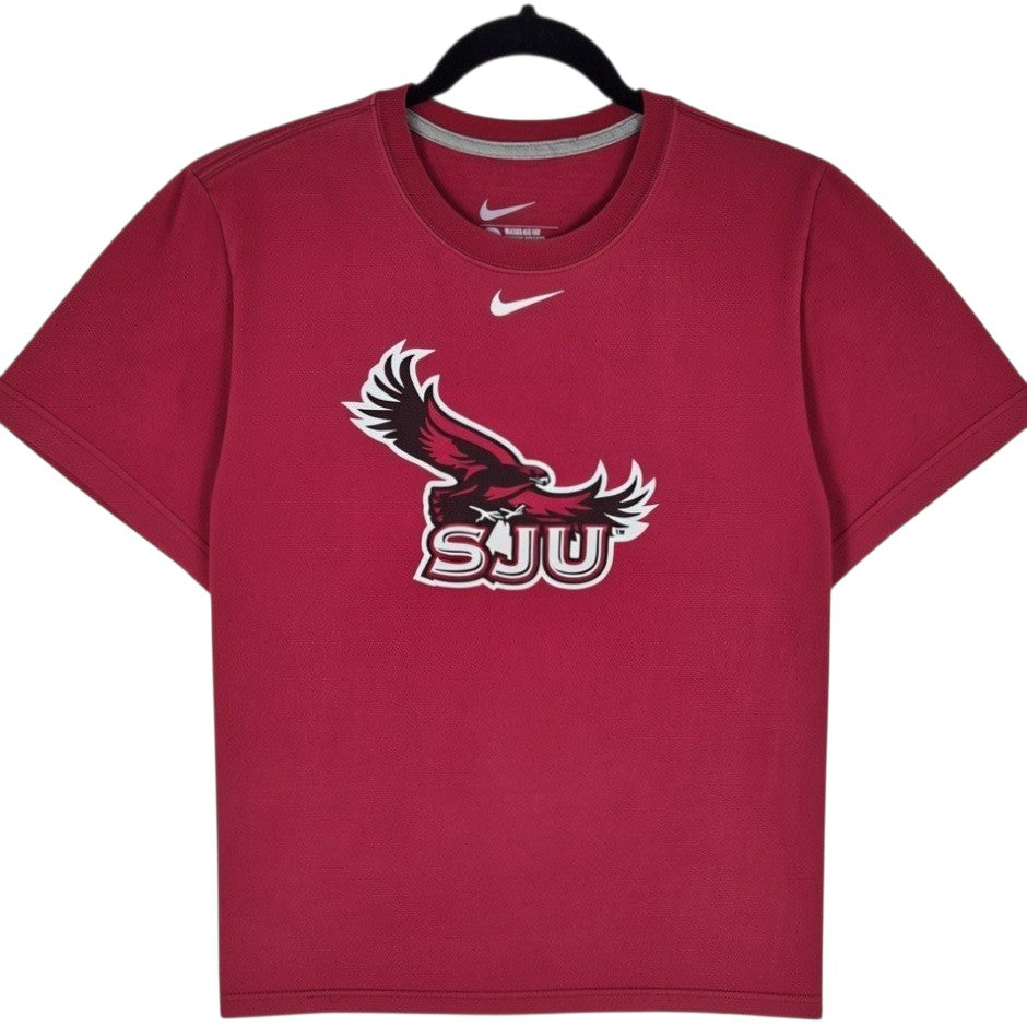 Nike SJU Hawks Burgundy Tee Shirt Size S