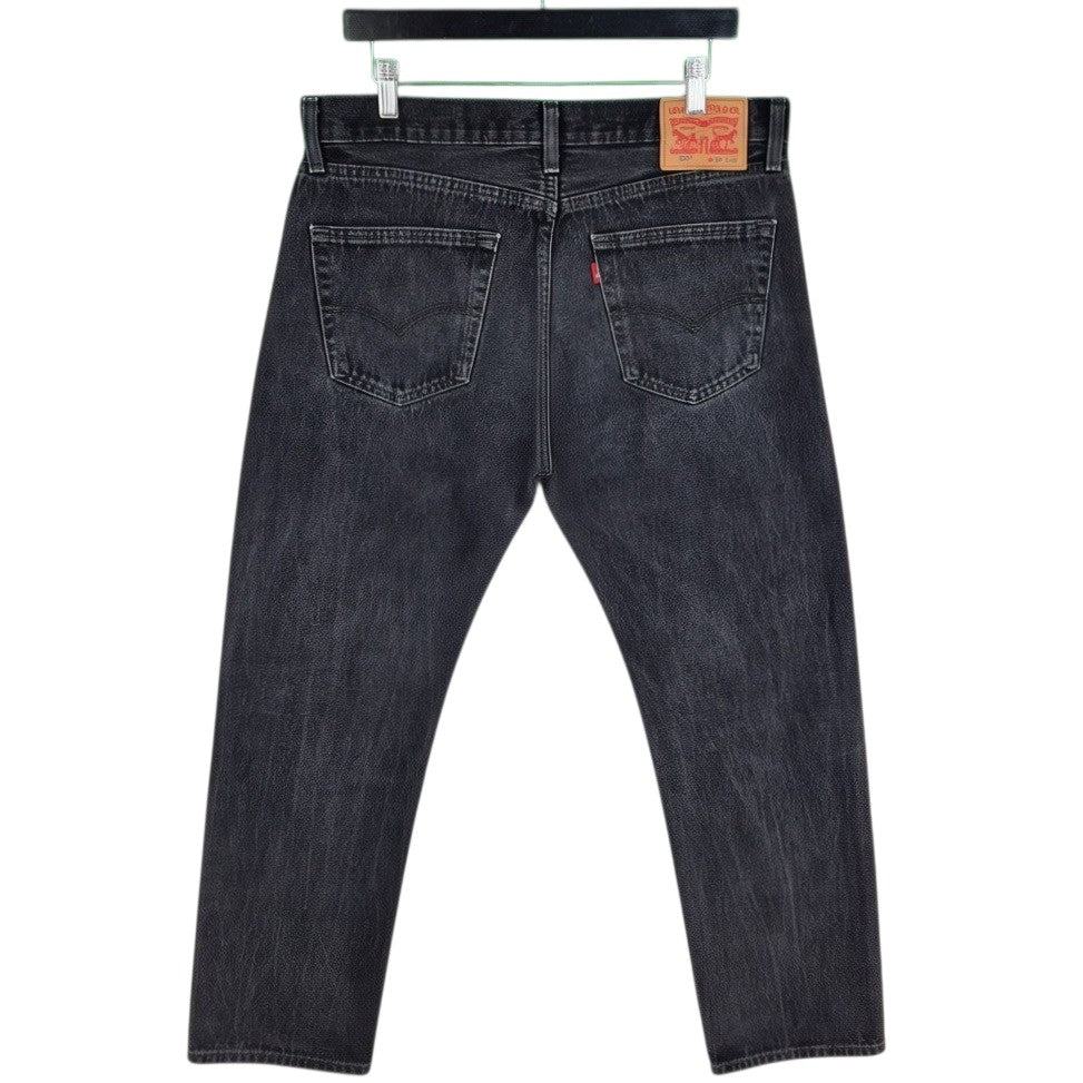 Levis 505 Jeans Black Rigid Regular Fit Denim W35