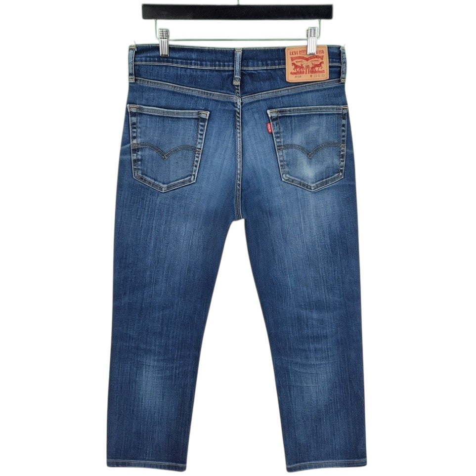 Levis 514 Jeans Dark Blue Straight Leg Crop Denim W31