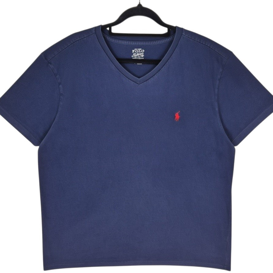 Polo Ralph Lauren Dark Blue Basic V Neck Tee Shirt Size L