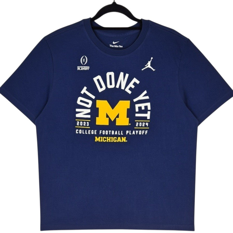 Nike Michigan Football Dark Blue Tee Shirt Size L