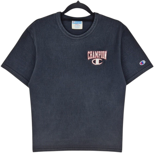 Vintage Champion Black Embroidered Tee Shirt Size S