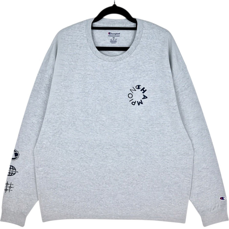 Champion Light Grey Long Sleeve Tee Shirt Size 2XL
