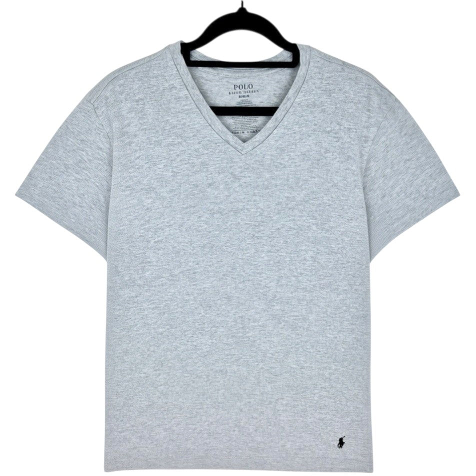 Polo Ralph Lauren Light Grey Basic Slim Fit V Neck Tee Shirt Size M