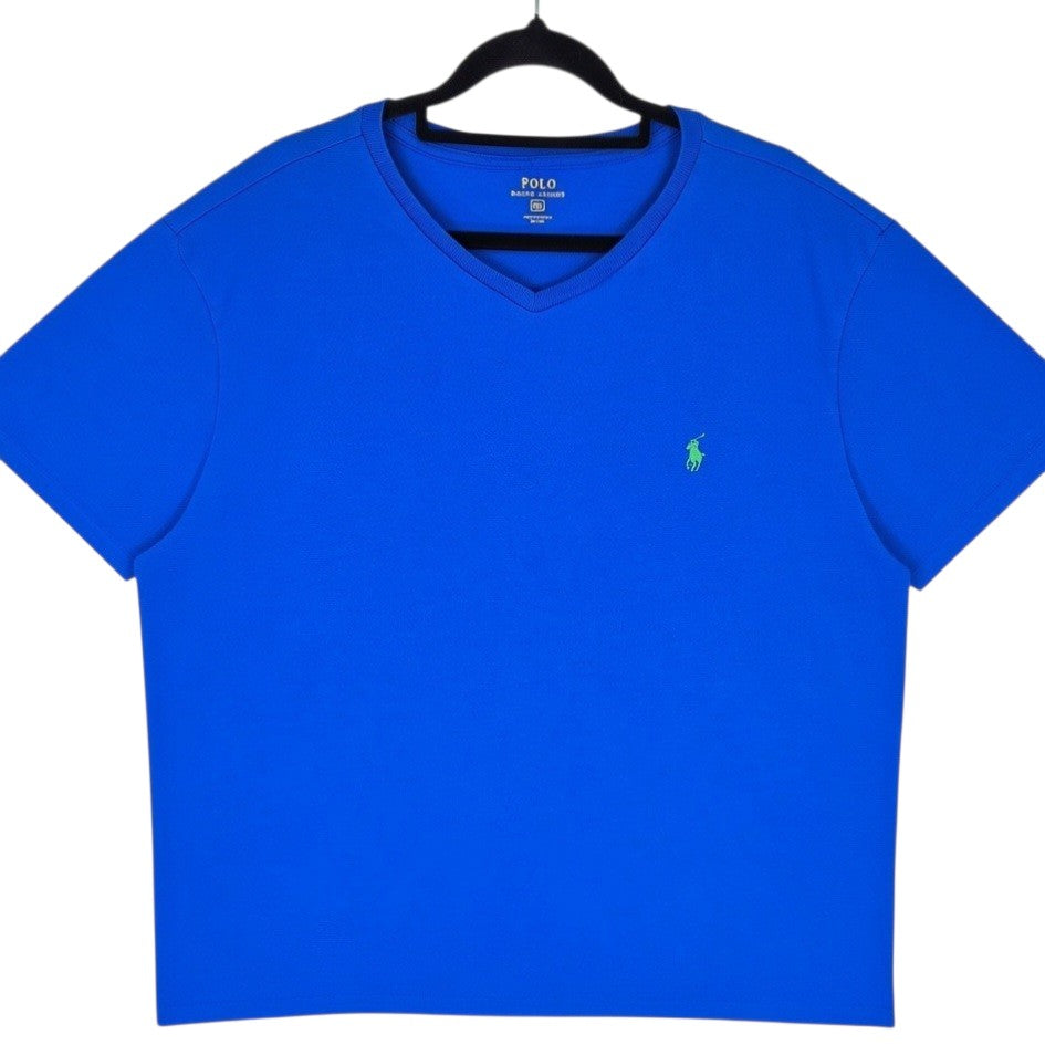 Polo Ralph Lauren Blue Basic V Neck Tee Shirt Size XL
