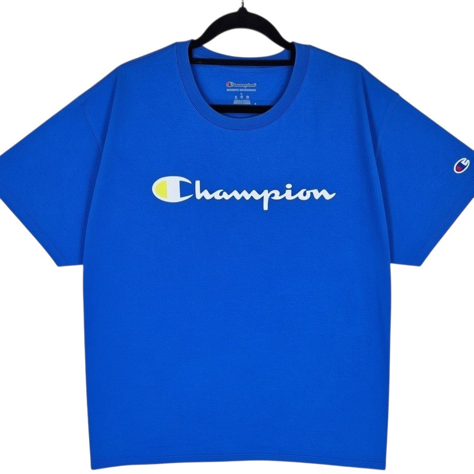 Champion Blue Chest Script Tee Shirt Size L