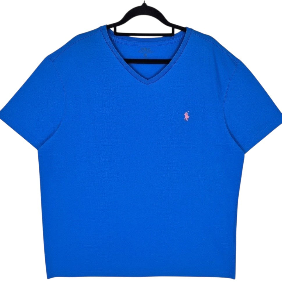 Polo Ralph Lauren Blue Basic V Neck Tee Shirt Size XL