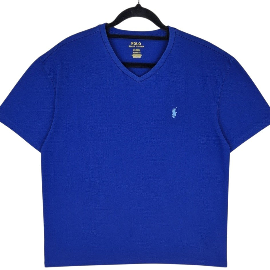 Polo Ralph Lauren Blue Basic V Neck Tee Shirt Size M