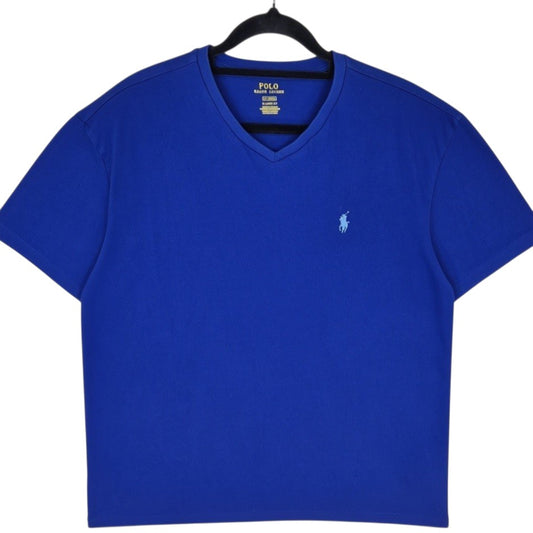 Polo Ralph Lauren Blue Basic V Neck Tee Shirt Size M