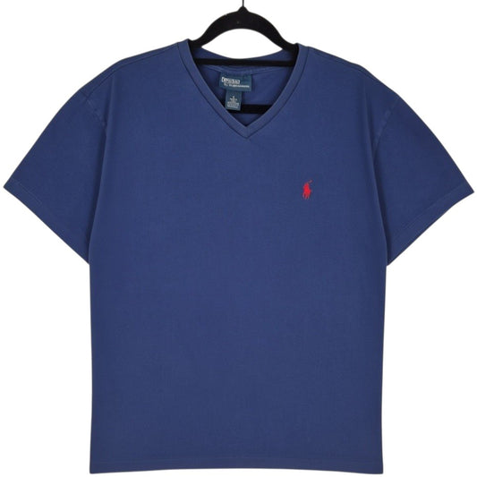 Vintage Polo Ralph Lauren Dark Blue Basic V Neck Tee Shirt Size S